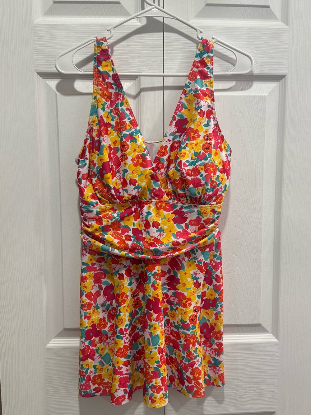 Floral Print women’s swim dress- fits like Lg